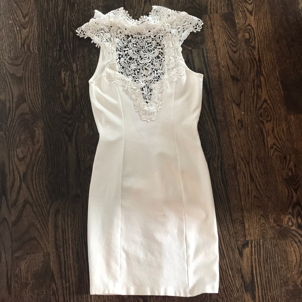 Lulus high neck white dress.